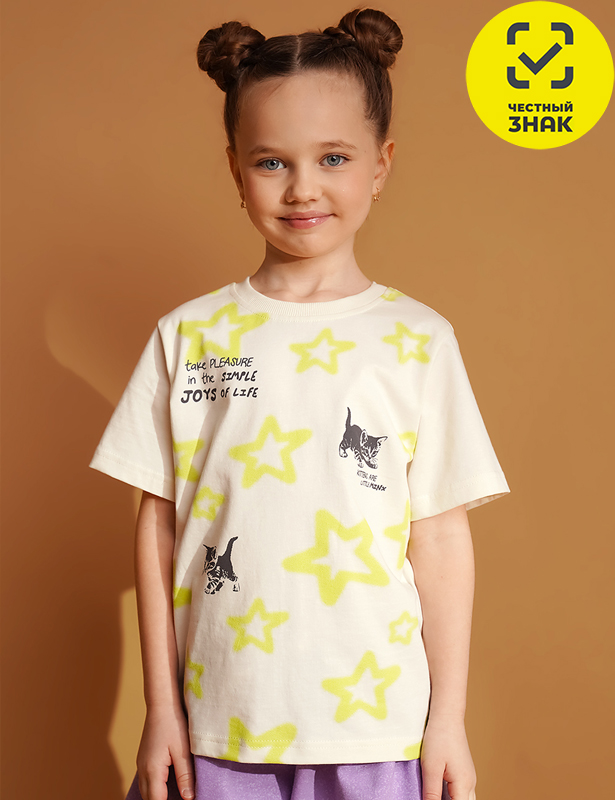 CLE Футболка дев. 867409/15кд_п (молочный; 116-60)