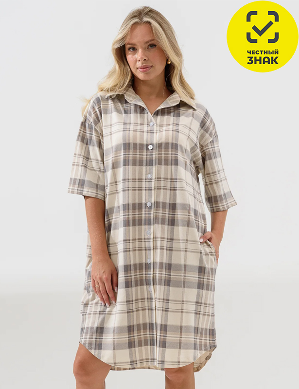 2373-К Халат женский "Комфорт" (62, бежевый)