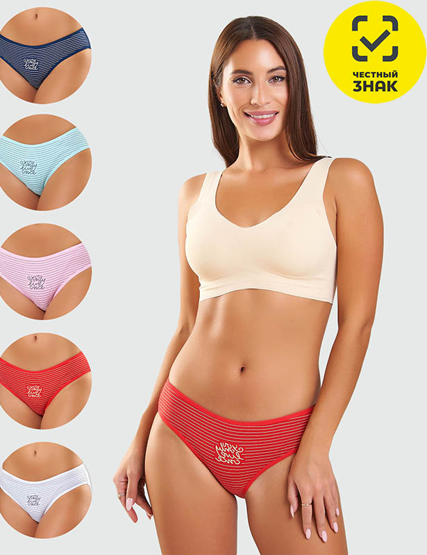 61542 Трусы слипы женские (Разноцветный, S)