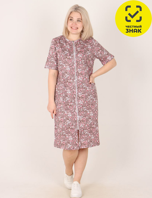 Халат Розалия Х-486 р.64, разноцветный, кулирка