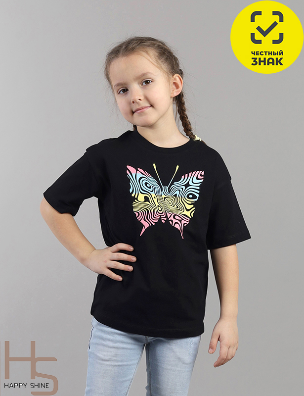 HSKG 64051-22K Футболка для девочки (Черный (092)-52)