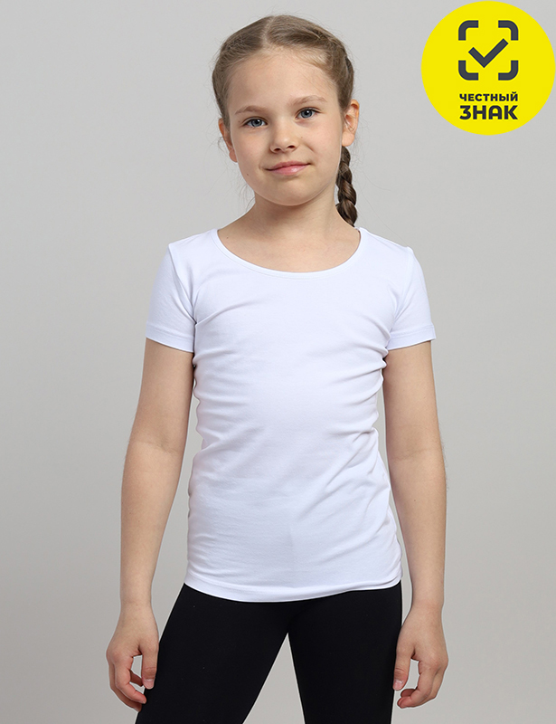 CAJG 62858-20 Футболка для девочки (Белый (128)-64)