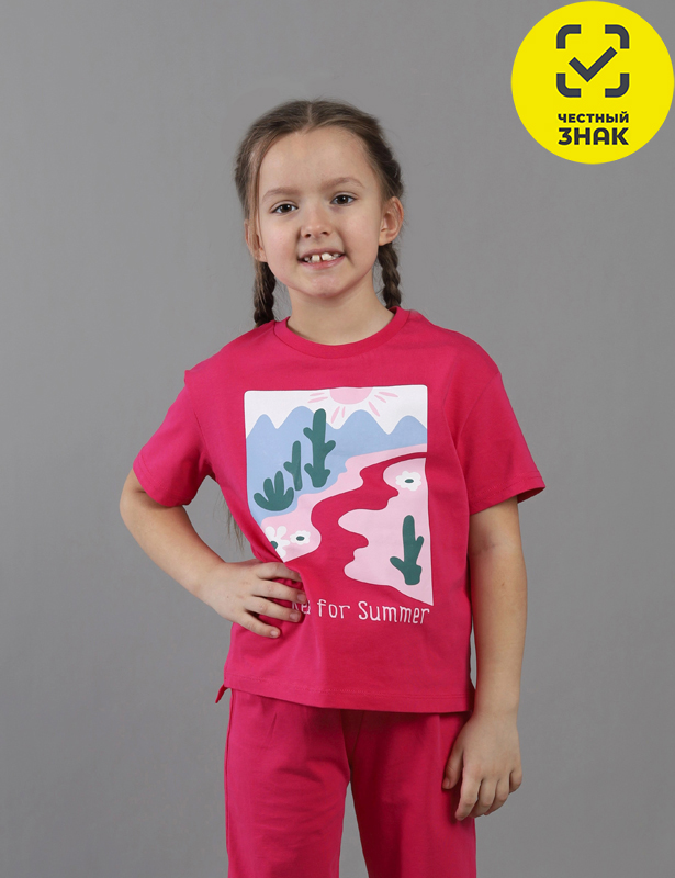 CSKG 64103-46K Футболка для девочки (Фуксия (116)-60)
