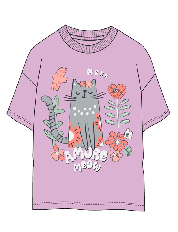 ZWKG6046-45р92см футболка девочка 92см 100% хлопок лаванда сherubino