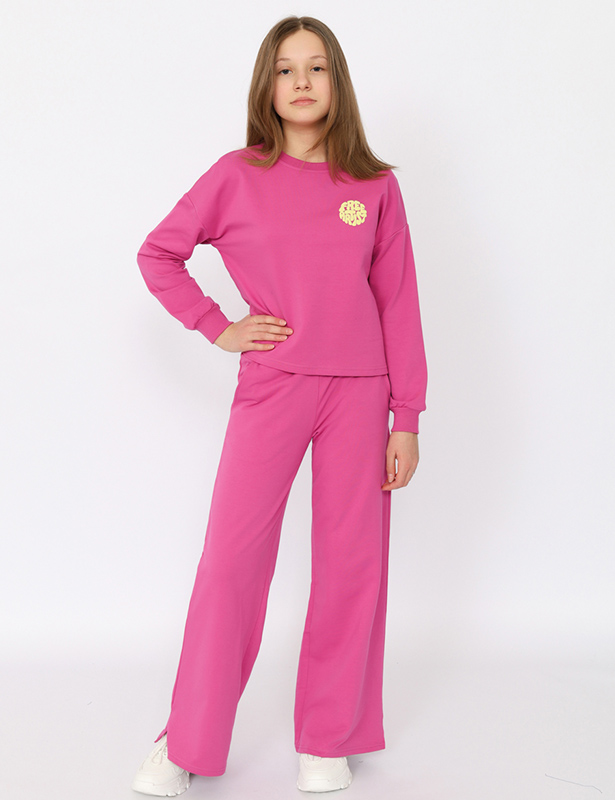 CSJG 90242-27-394 Комплект для девочки (джемпер, брюки) (Розовый (146)-76)