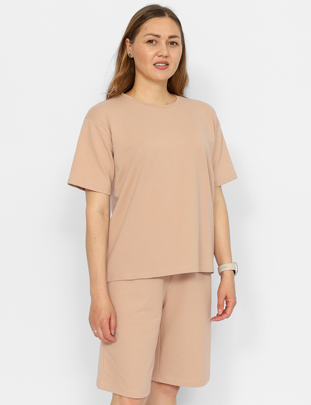 CSXW 90054-31 Комплект женский (футболка, шорты) (Бежевый (170)-088(44))