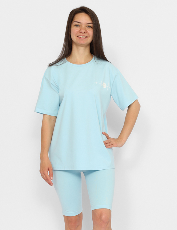 CSXW 90057-43 Комплект женский (футболка, шорты) (Голубой (170)-108(54))