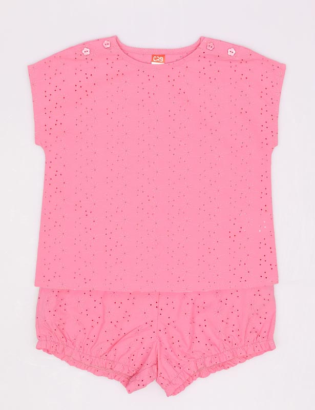 CSBG 90254-27-414 Комплект для девочки (футболка, шорты) (Розовый (086)-52)
