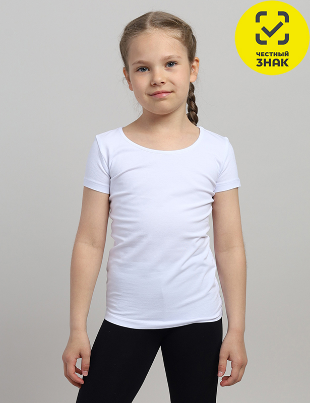 CAKG 62855-20 Футболка для девочки (Белый (104)-56)