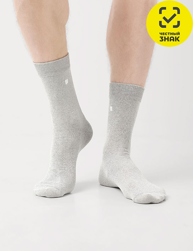 ЭЙС Носки муж.А65Л хл+эластан (меланж серый; 27)