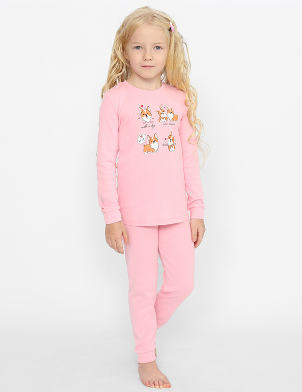 CWKG 50149-27 Комплект для девочки (джемпер, брюки) (Розовый (122)-64)