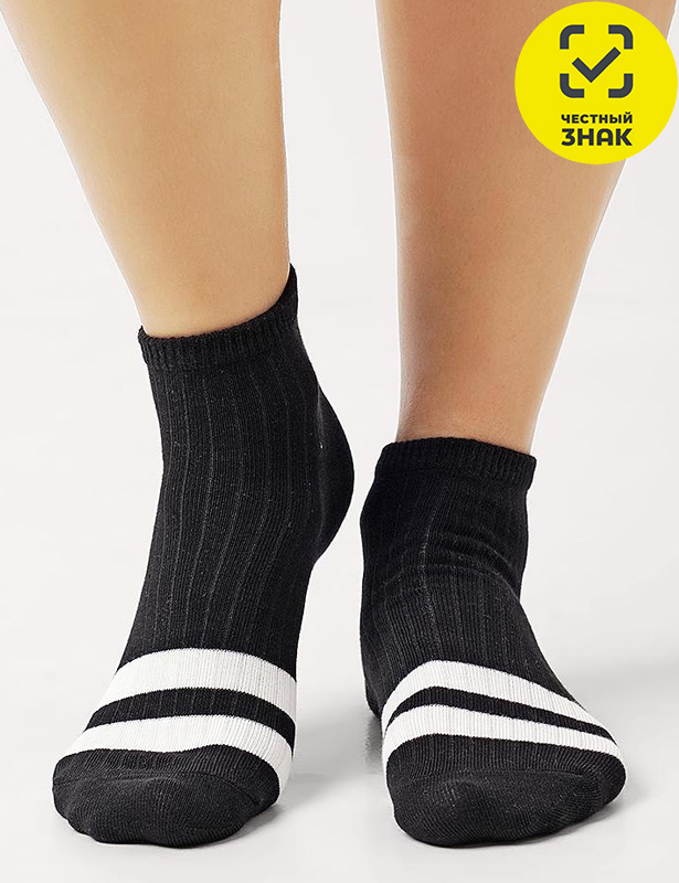 CLE Носки жен.Д5501 fashion база хл+эл (чёрный; 23)