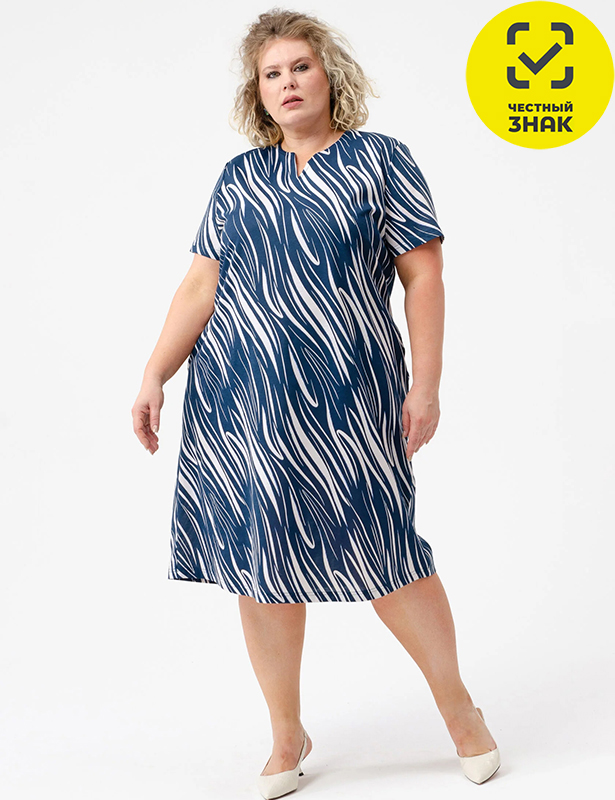2229-К Платье женское "Мираж" (68, синий)