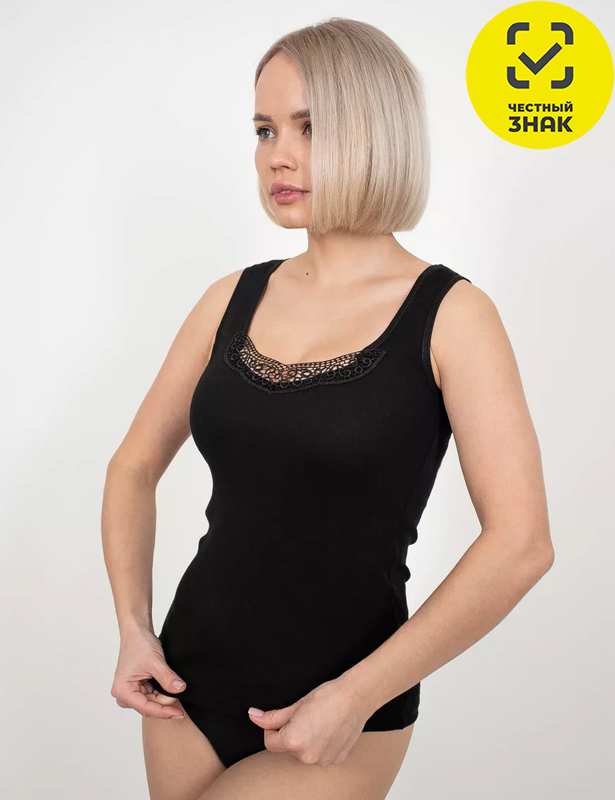 Майка жен. 1752 (158,164,46 (M),чёрный,,)