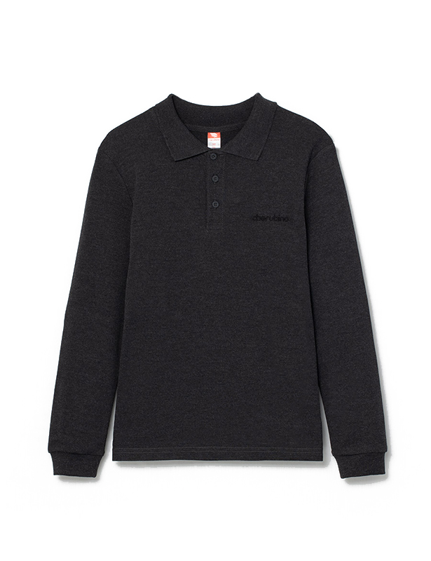 CWJB 63159-12 Рубашка-поло для мальчика (Т.серый меланж (164)-84)