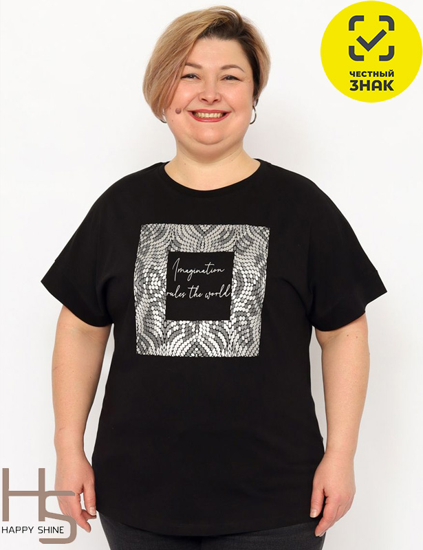 6064HW-22K Футболка женская (Черный (170)-124(62))