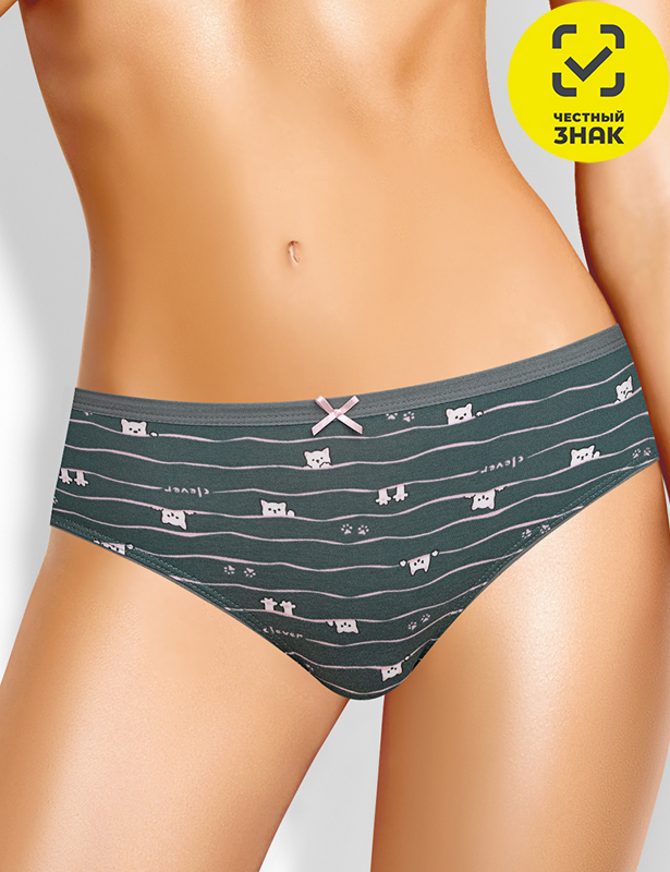 CLE B1208 Трусы жен. Лапка (зелёный/розовый; 48)