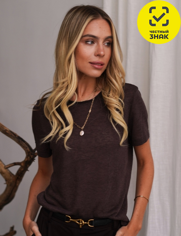 Футболка жен.арт.1236-6,шоколадная (54)