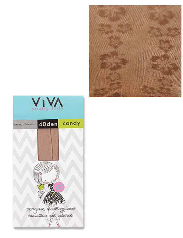 CANDY 40 D колготки детские цветок бежевый р.10-12