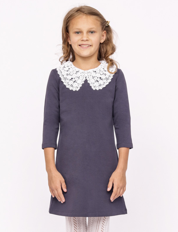 CWJG 63211-48 Платье для девочки (Т.серый (146)-76)