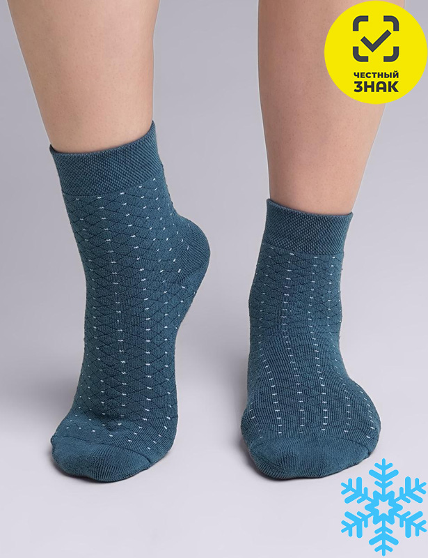 ЭЙС Носки жен.Д107Пш плюш хб (т.бирюзовый; 23)