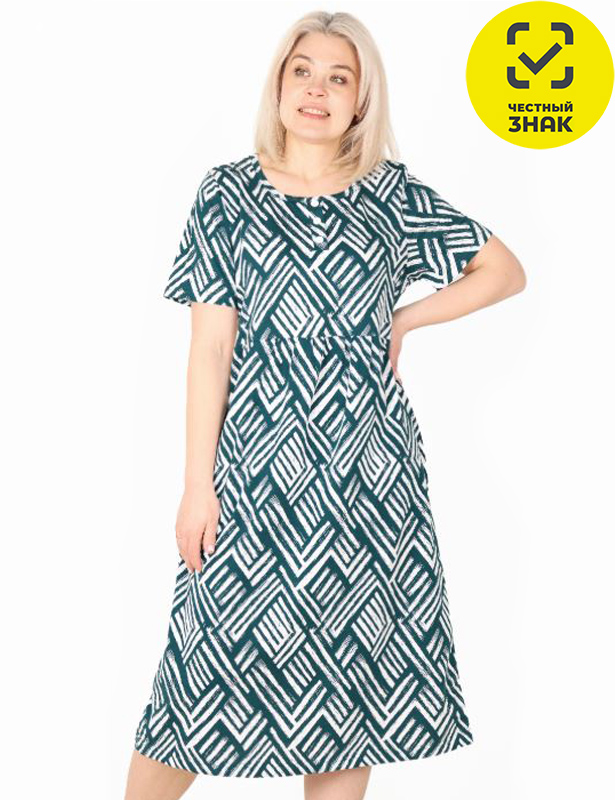 Платье Альбина Х-480, р.54, разноцветный, кулирка