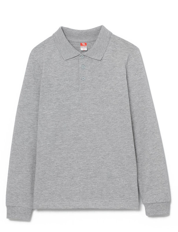 CAK 61927-1 Рубашка-поло для мальчика серый меланж (110)-60 ВГ