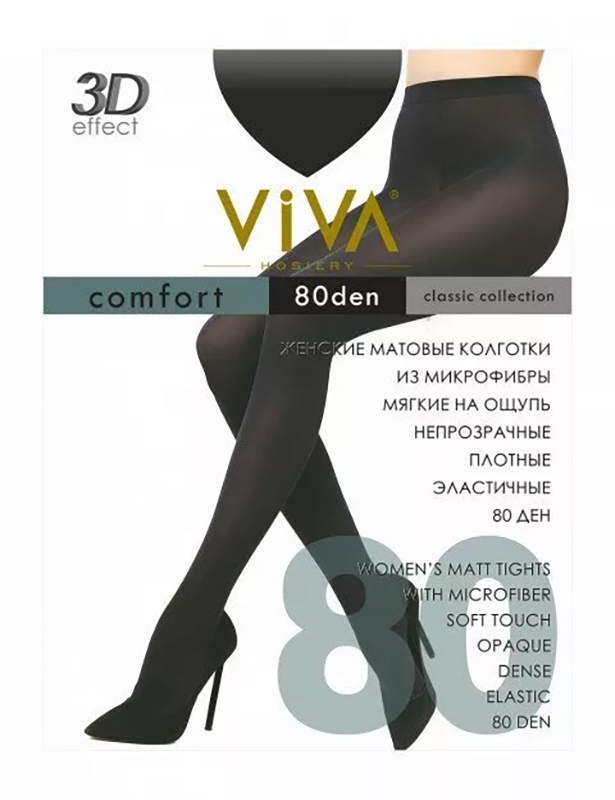 Viva Comfort 80 den колготки антрацит р.5/XXL
