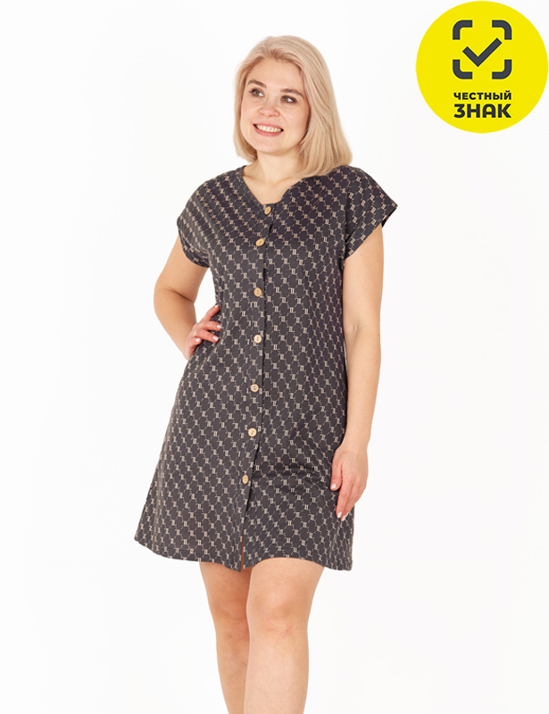 Халат Айрис Х-432, р.54, разноцветный, кулирка